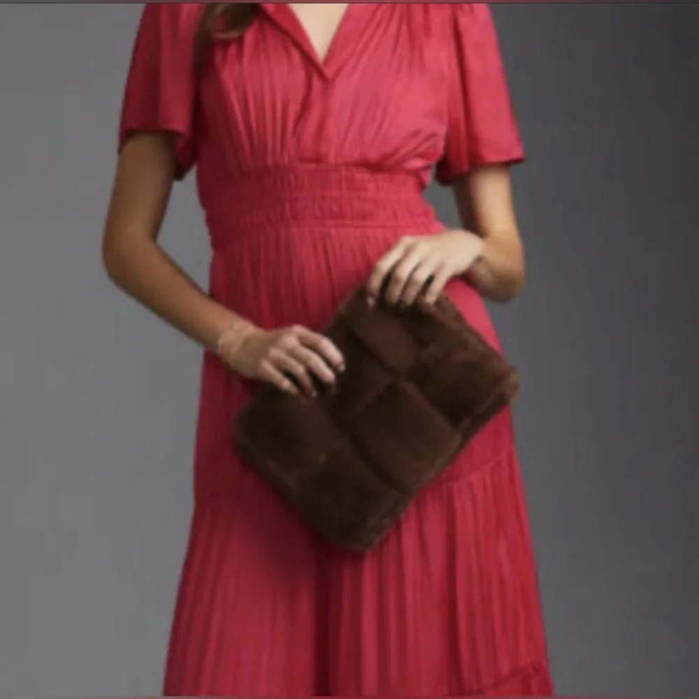 NWT Anthropologie Somerset Maxi Bright Pink Satiny Dress Sz M Pockets Flattering - Picture 6 of 14